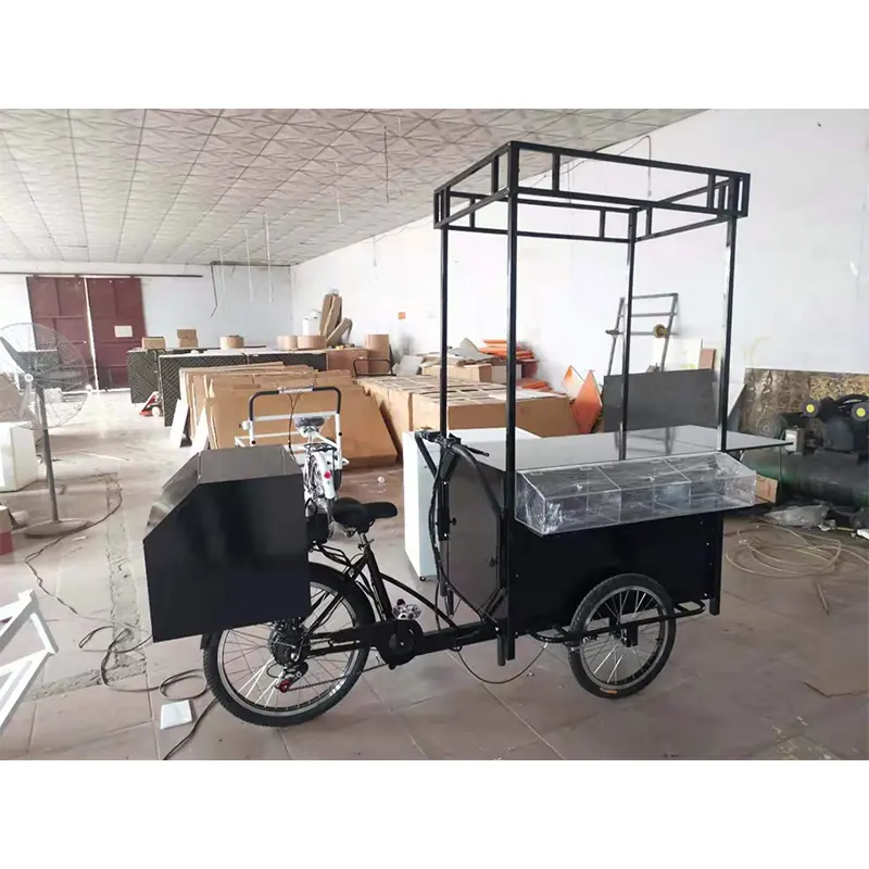 Bicicleta eléctrica para bocadillos callejeros de carga